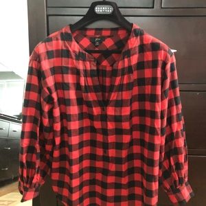 J. Crew Women’s flannel shirt, balloon sleeve
